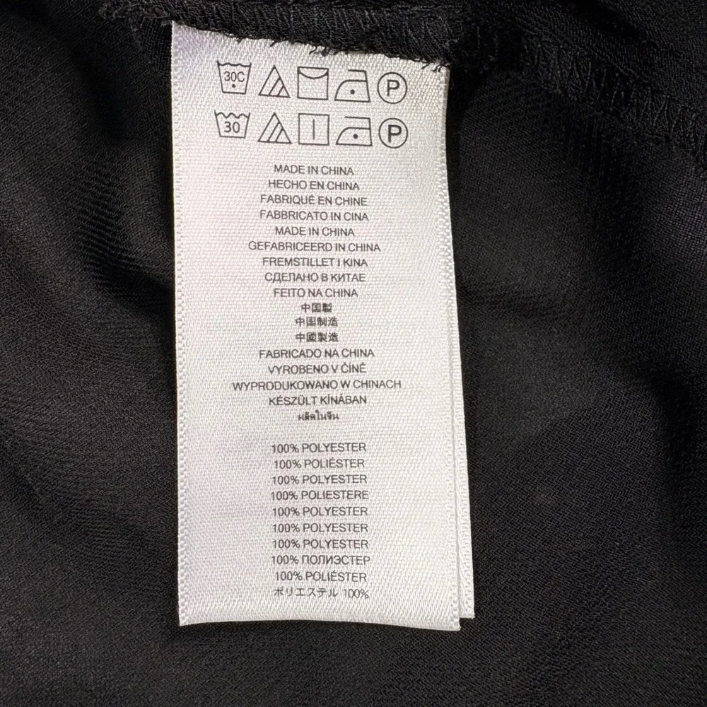 Michael Michael Kors Black Draped Surplice Blouse Gold Studs Size 12